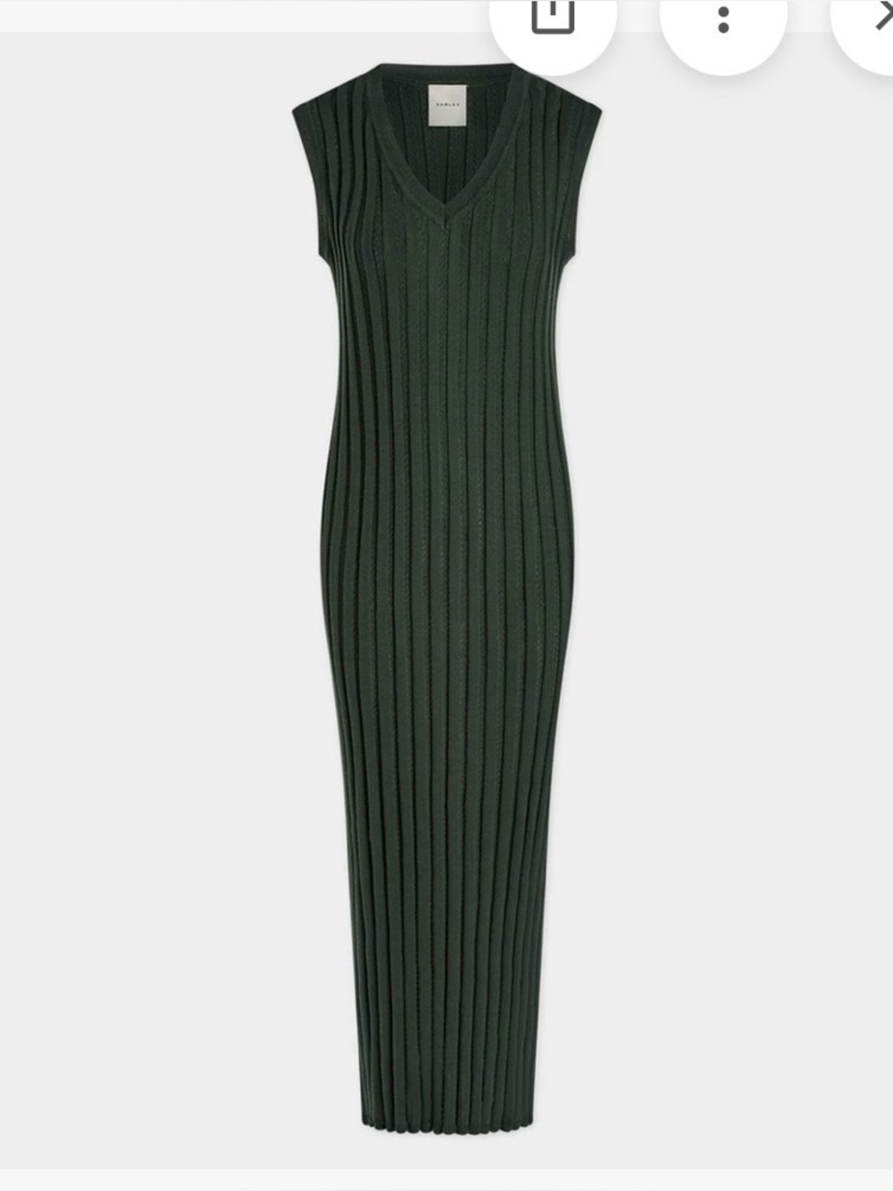 Varley Christine pointelle Ribbed V-Neck Maxi Dress